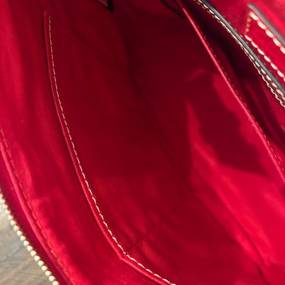 Dooney & Bourke Vibrant Red Saffiano Leather Hobo Bag - Picture 7 of 10